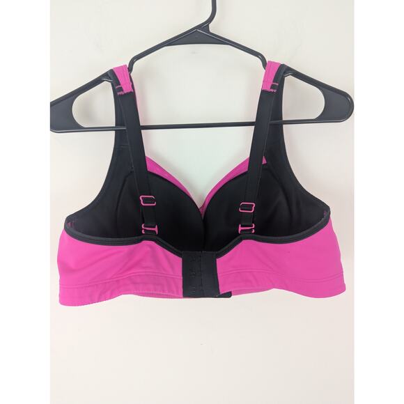 Lululemon Hot Pink Raspberry Black Ta Ta Tamer II Sports Bra 38C Convertible - Picture 6 of 8